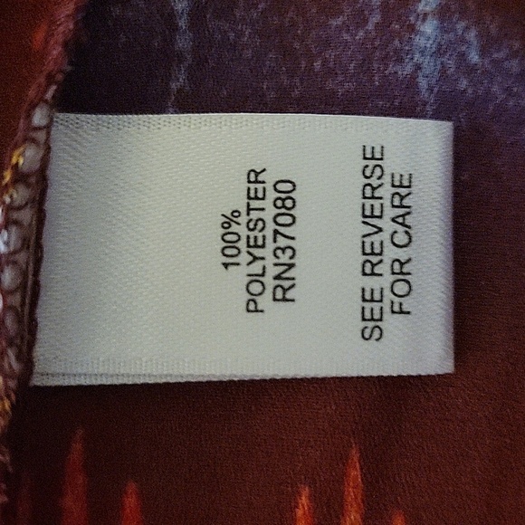 CATO XL burgundy orange white tribal print blouse - Picture 4 of 5